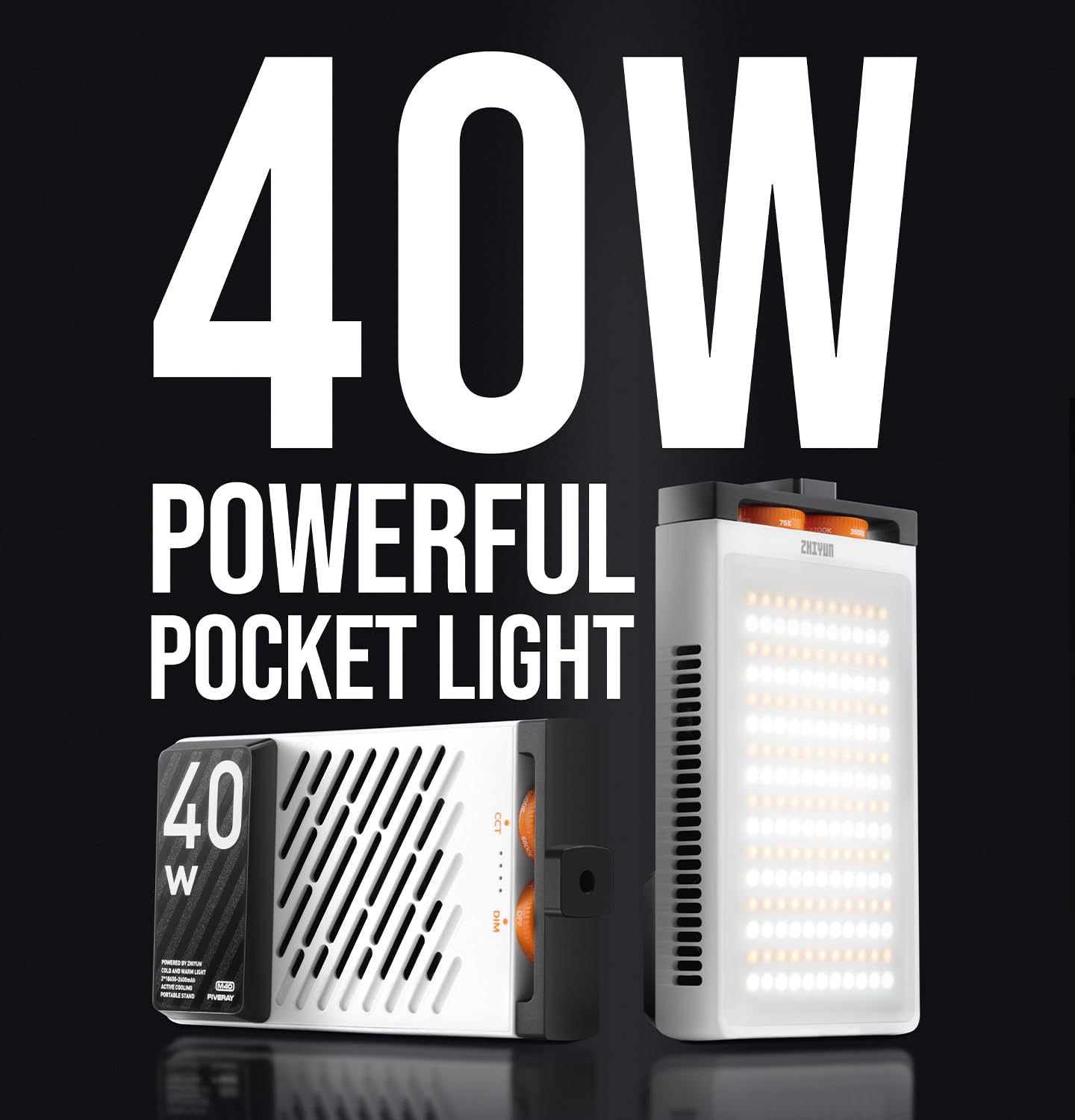 ZHIYUN ライト 40W M40 Amazon.com: ZHIYUN Luz de video LED M40 14000 Lux, CRI/TLCI 96+